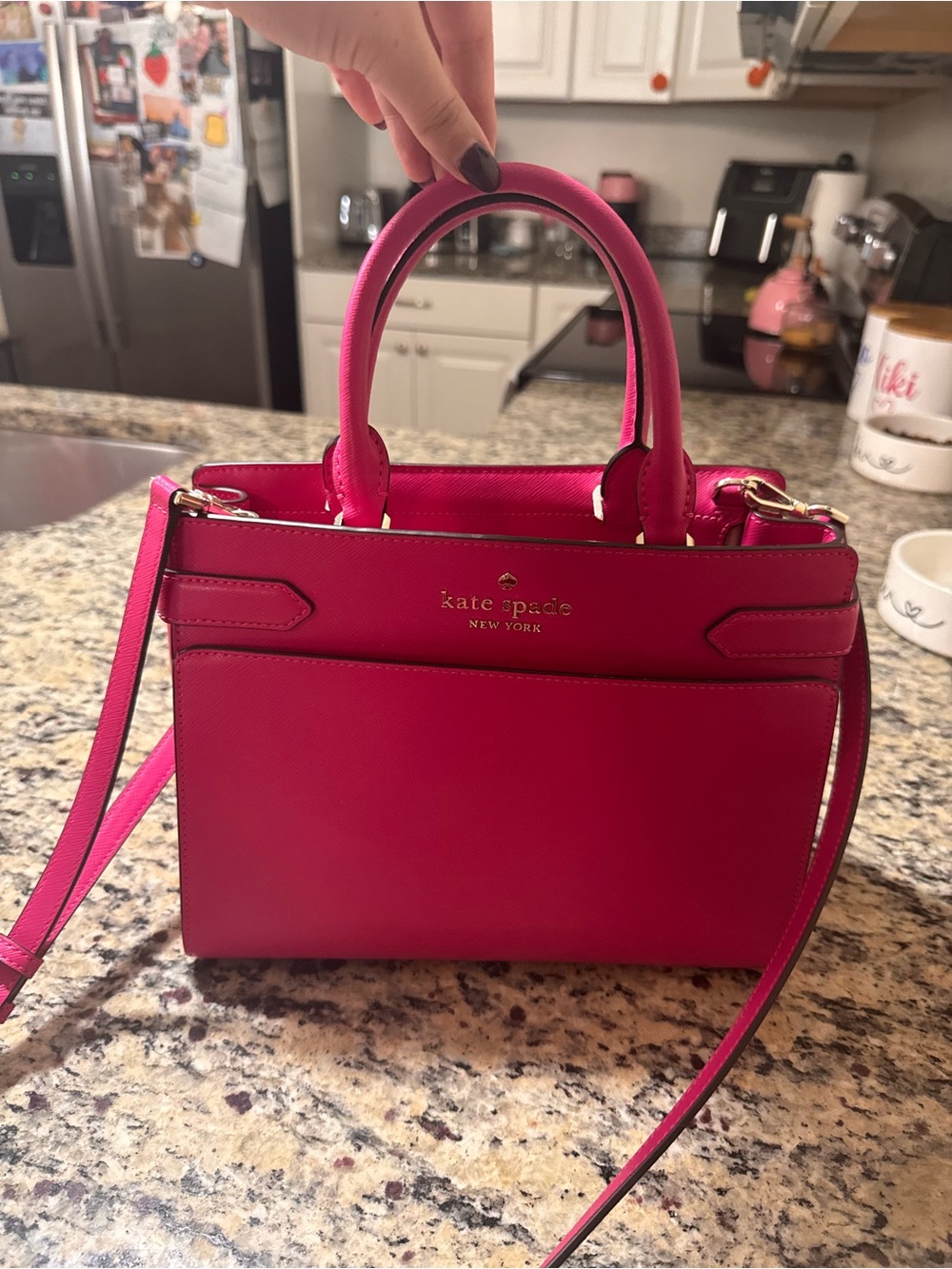 kate spade Hot Pink Small Satchel with Detachable Strap